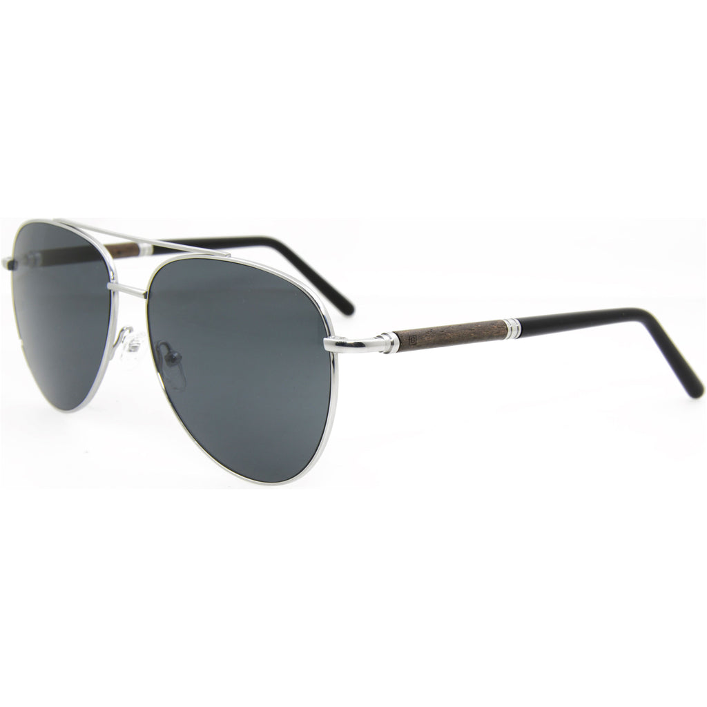 Stig - Titanium & Wood Aviator Sunglasses