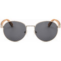 Round Titanium Zebra Wood Sunglasses James 2