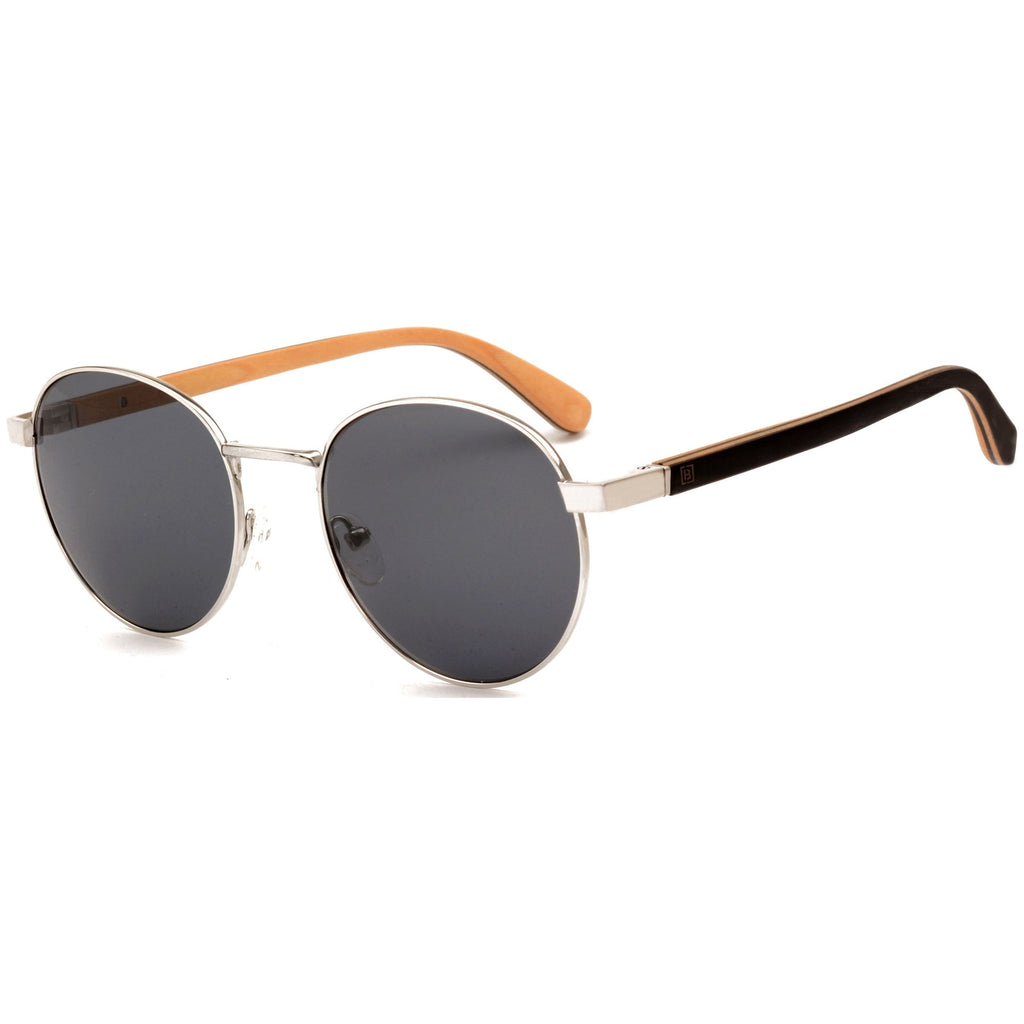 Round Titanium Wood Sunglasses James